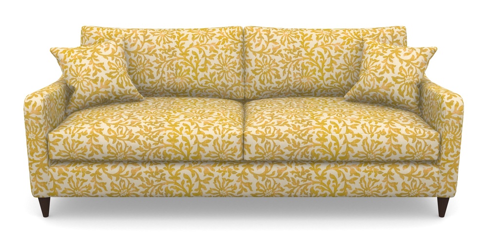 Product photograph of Rye 4 Seater Sofa In V A Brompton Collection - Floral Scroll - Corn from Sofas and Stuff Limited