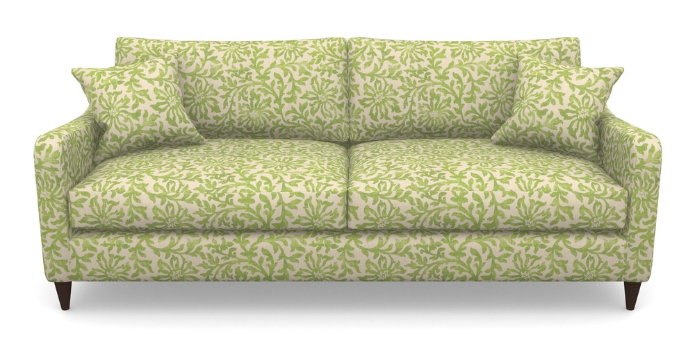 Product photograph of Rye 4 Seater Sofa In V A Brompton Collection - Floral Scroll - Lime from Sofas and Stuff Limited