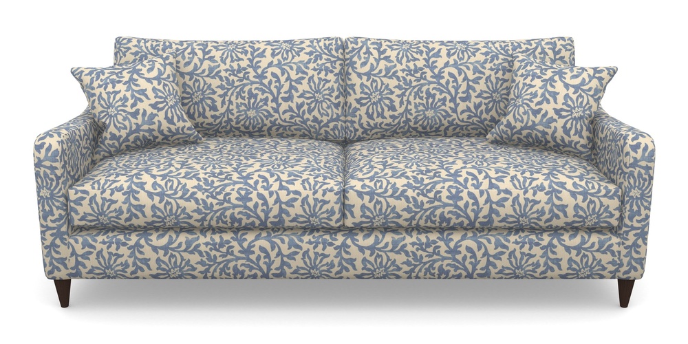 Product photograph of Rye 4 Seater Sofa In V A Brompton Collection - Floral Scroll - Morning Blue from Sofas and Stuff Limited