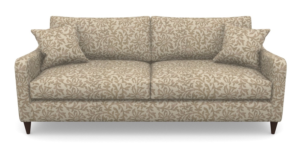 Product photograph of Rye 4 Seater Sofa In V A Brompton Collection - Floral Scroll - Assam Tea from Sofas and Stuff Limited