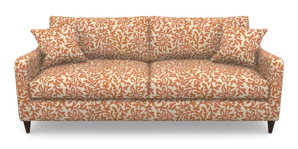 Product photograph of Rye 4 Seater Sofa In V A Brompton Collection - Floral Scroll - Terracotta from Sofas and Stuff Limited