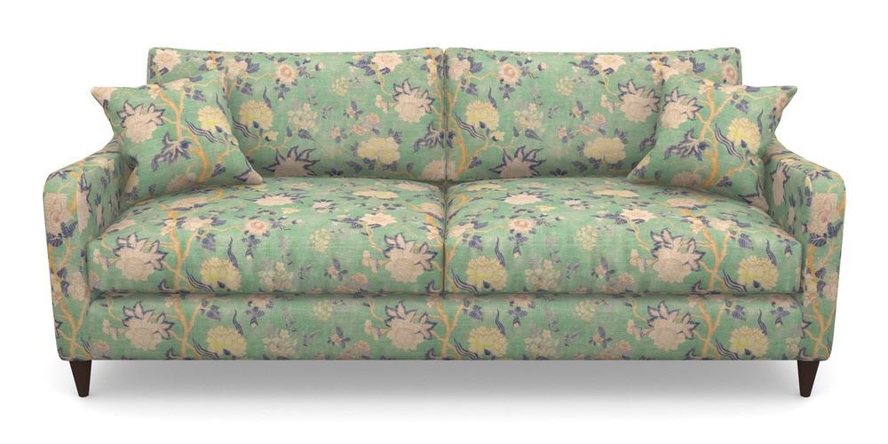 Product photograph of Rye 4 Seater Sofa In Floral Linen - Even So Verde from Sofas and Stuff Limited