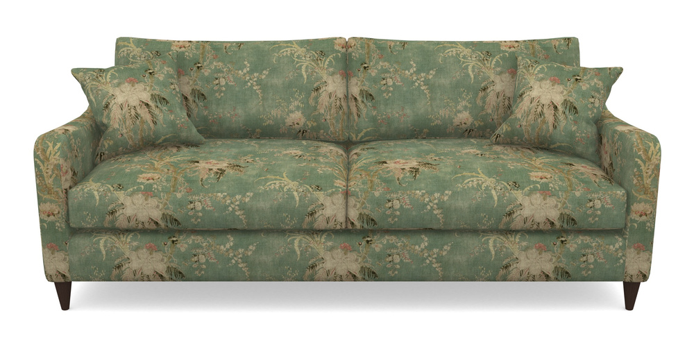 Product photograph of Rye 4 Seater Sofa In Floral Linen - Zefferino Emerald from Sofas and Stuff Limited