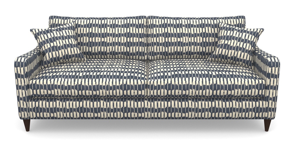 Product photograph of Rye 4 Seater Sofa In V A Brompton Collection - Ikat - Midnight Blue from Sofas and Stuff Limited