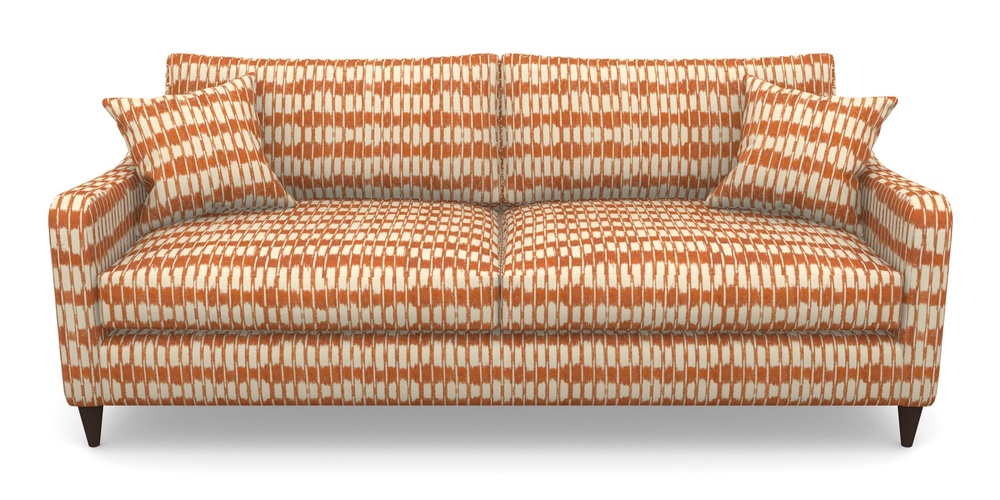 Product photograph of Rye 4 Seater Sofa In V A Brompton Collection - Ikat - Terracotta from Sofas and Stuff Limited