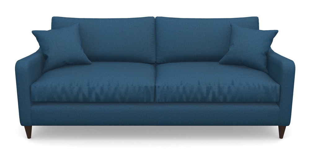 Product photograph of Rye 4 Seater Sofa In Plain Linen Cotton - Royal Blue from Sofas and Stuff Limited