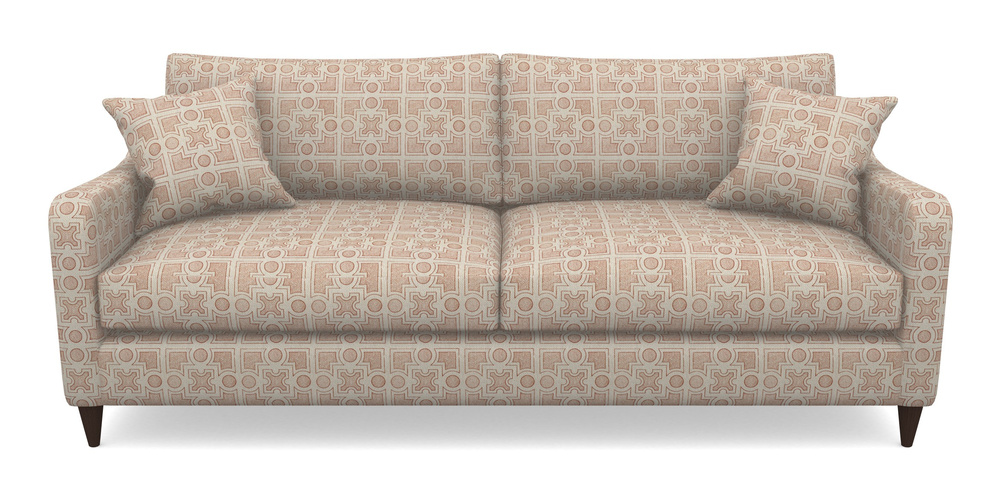 Product photograph of Rye 4 Seater Sofa In Rhs Collection - Small Knot Garden Cotton Weave - Terracotta from Sofas and Stuff Limited