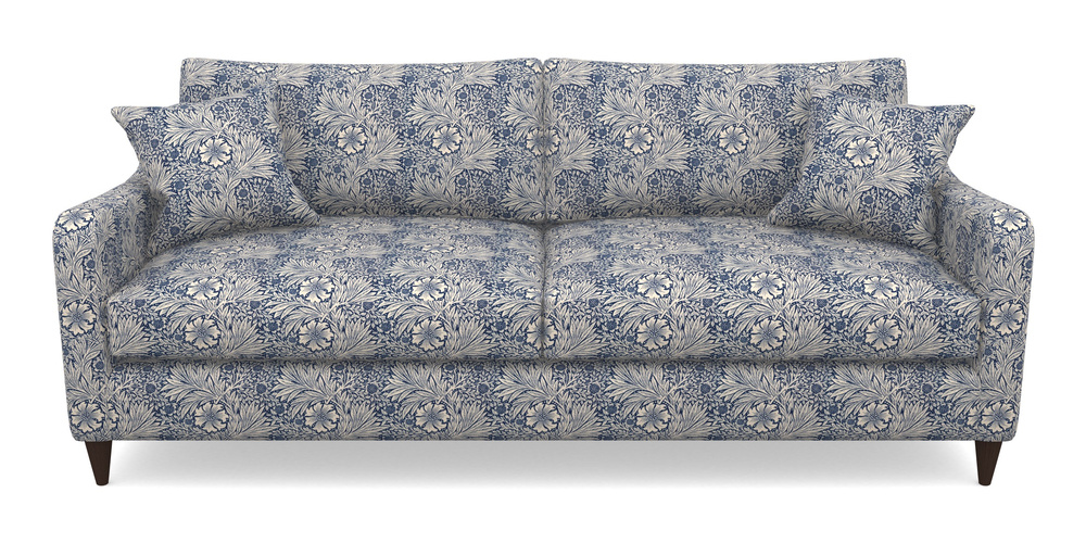 Product photograph of Rye 4 Seater Sofa In William Morris Collection - Marigold - Indigo Linen from Sofas and Stuff Limited