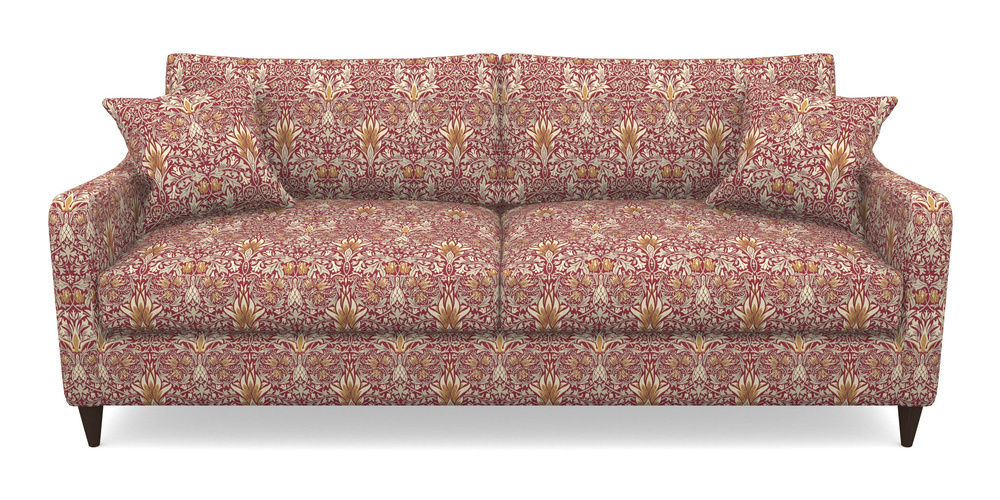 Product photograph of Rye 4 Seater Sofa In William Morris Collection - Snakeshead - Claret Gold from Sofas and Stuff Limited