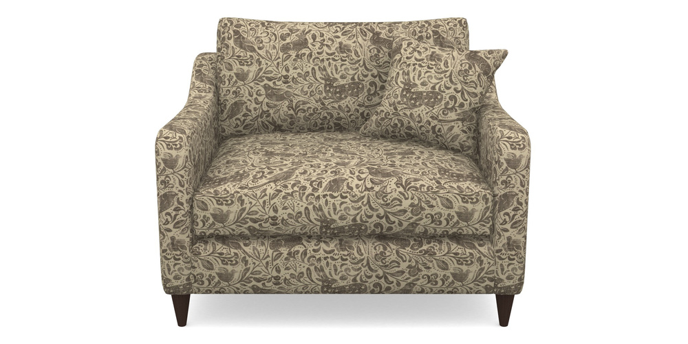 Product photograph of Rye Snuggler In V A Drawn From Nature - Bird And Rabbit - Brown from Sofas and Stuff Limited