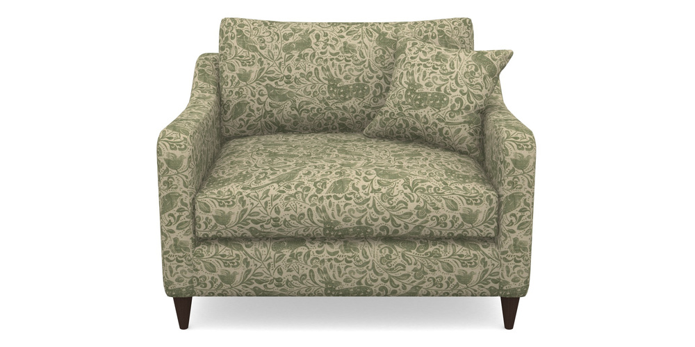 Product photograph of Rye Snuggler In V A Drawn From Nature - Bird And Rabbit - Light Green from Sofas and Stuff Limited