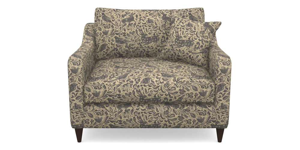 Product photograph of Rye Snuggler In V A Drawn From Nature - Bird And Rabbit - Navy from Sofas and Stuff Limited