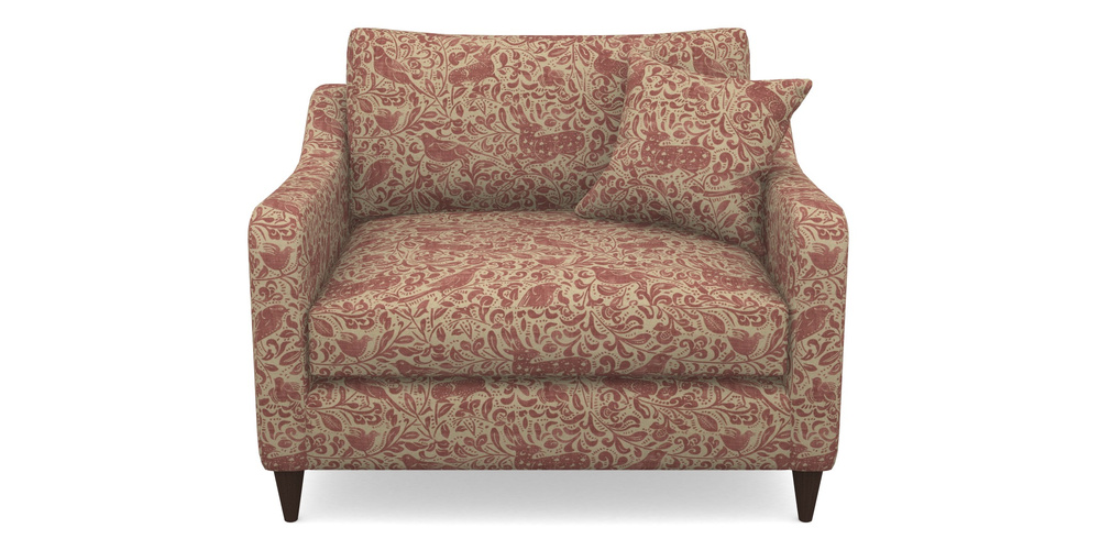 Product photograph of Rye Snuggler In V A Drawn From Nature - Bird And Rabbit - Red from Sofas and Stuff Limited