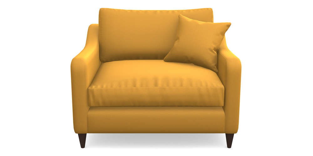Product photograph of Rye Snuggler In Clever Glossy Velvet - Fools Gold from Sofas and Stuff Limited