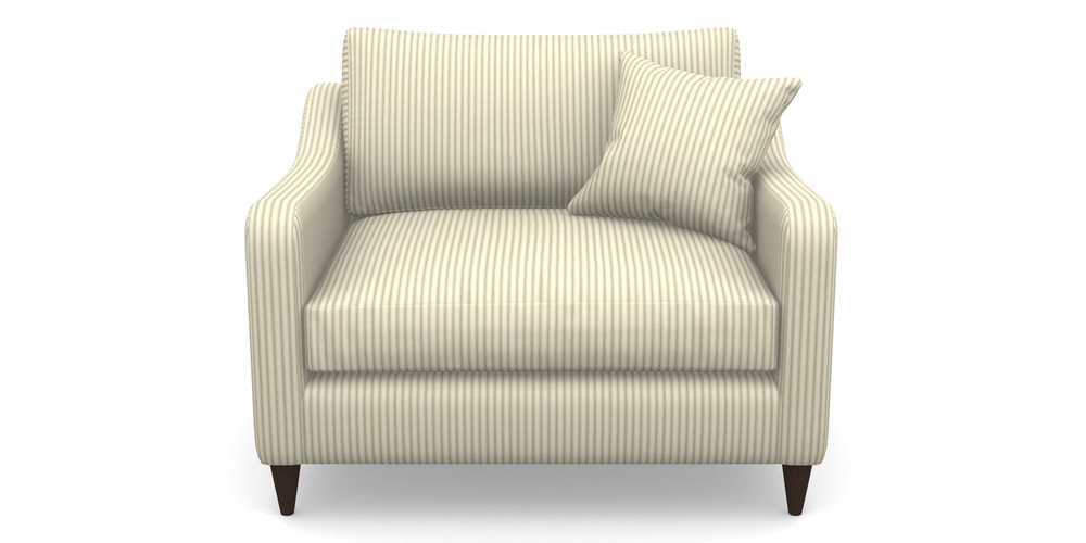 Product photograph of Rye Snuggler In Cotton Stripe - Sage from Sofas and Stuff Limited