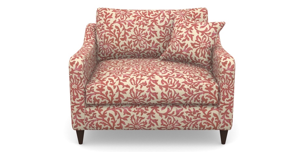 Product photograph of Rye Snuggler In V A Brompton Collection - Floral Scroll - Chilli from Sofas and Stuff Limited