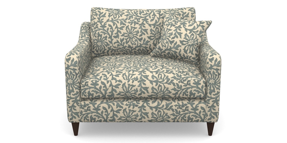 Product photograph of Rye Snuggler In V A Brompton Collection - Floral Scroll - Pebble from Sofas and Stuff Limited