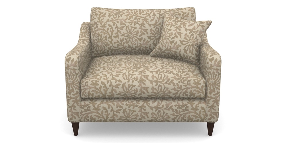 Product photograph of Rye Snuggler In V A Brompton Collection - Floral Scroll - Assam Tea from Sofas and Stuff Limited