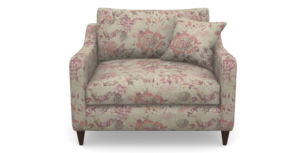 Product photograph of Rye Snuggler In Floral Linen - Faith Antique Sangria from Sofas and Stuff Limited