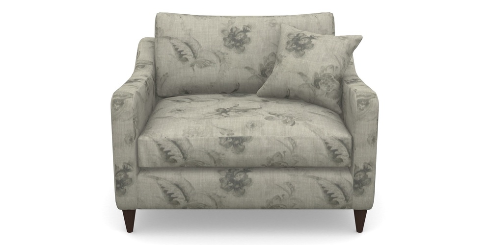 Product photograph of Rye Snuggler In Floral Linen - Lela Mystery Oat Sepia from Sofas and Stuff Limited