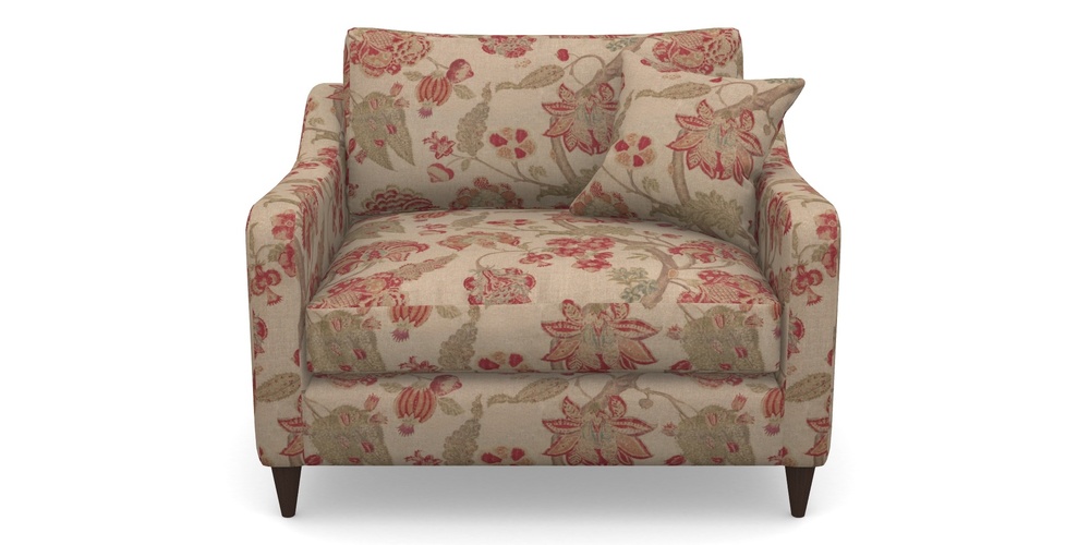 Product photograph of Rye Snuggler In Floral Linen - Indienne T Rosso from Sofas and Stuff Limited