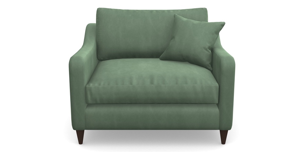 Product photograph of Rye Snuggler In House Clever Velvet - Celadon from Sofas and Stuff Limited