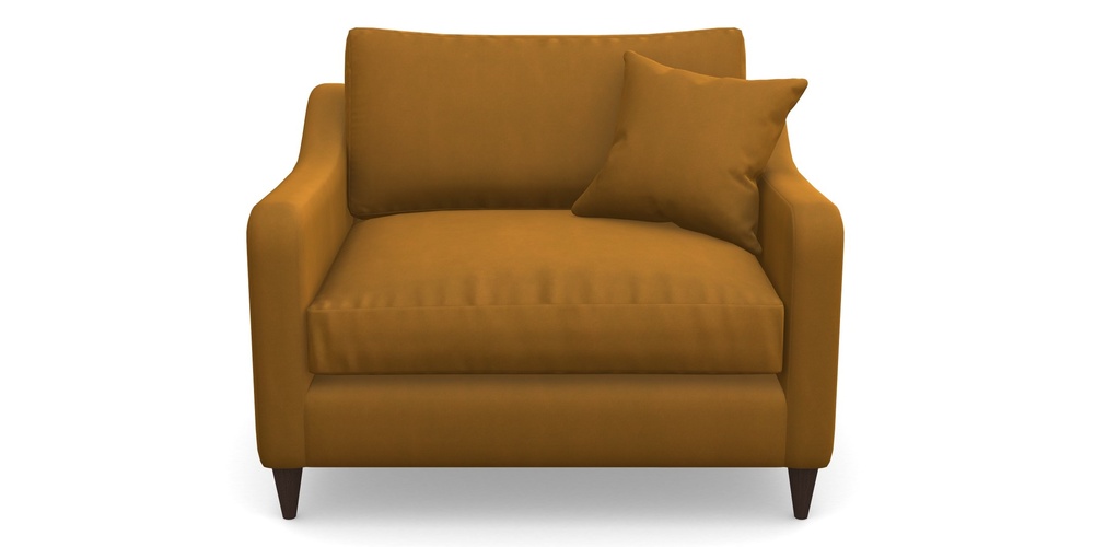 Product photograph of Rye Snuggler In House Clever Velvet - Ochre from Sofas and Stuff Limited