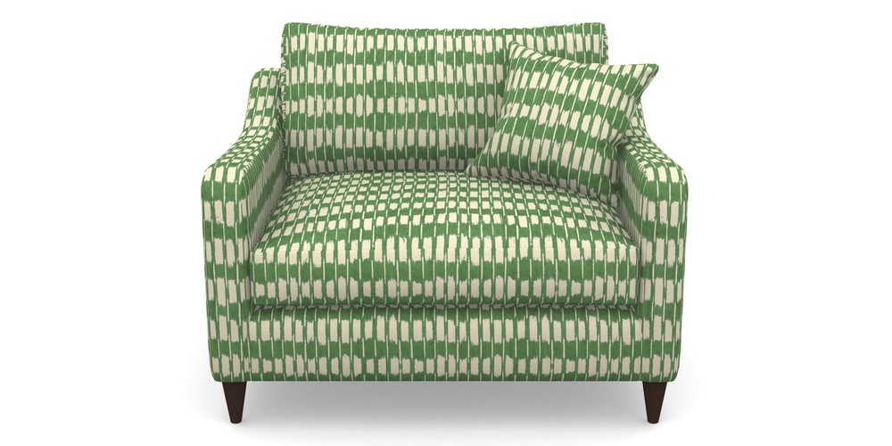 Product photograph of Rye Snuggler In V A Brompton Collection - Ikat - Basil from Sofas and Stuff Limited