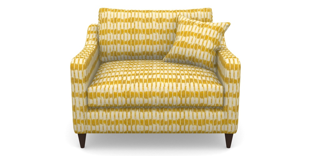 Product photograph of Rye Snuggler In V A Brompton Collection - Ikat - Corn from Sofas and Stuff Limited