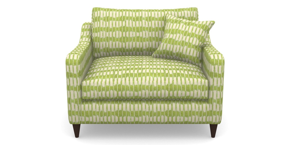 Product photograph of Rye Snuggler In V A Brompton Collection - Ikat - Lime from Sofas and Stuff Limited