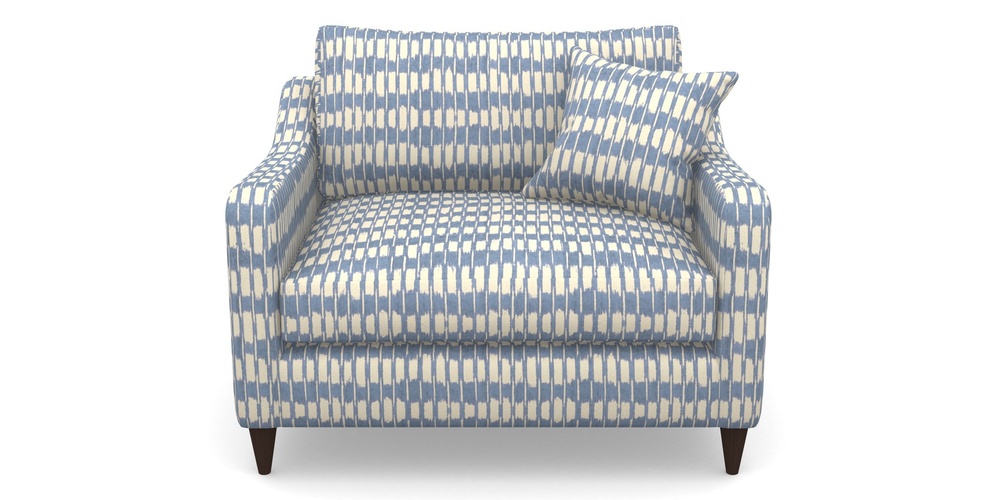 Product photograph of Rye Snuggler In V A Brompton Collection - Ikat - Morning Blue from Sofas and Stuff Limited