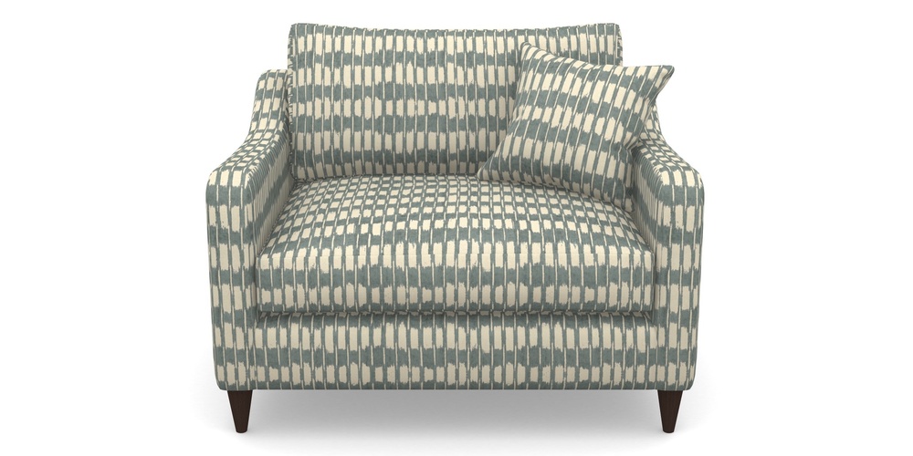 Product photograph of Rye Snuggler In V A Brompton Collection - Ikat - Pebble from Sofas and Stuff Limited