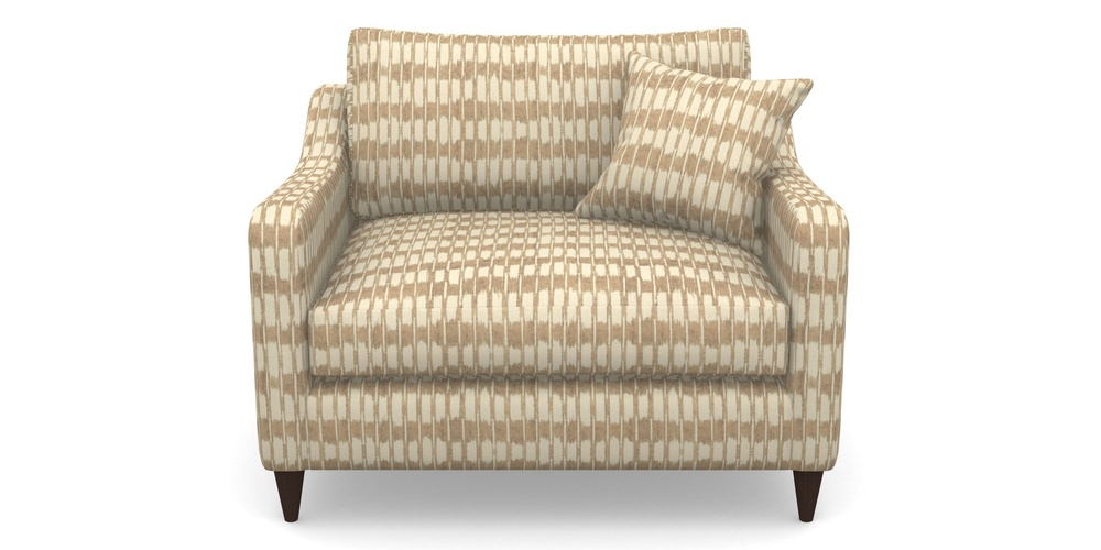 Product photograph of Rye Snuggler In V A Brompton Collection - Ikat - Assam Tea from Sofas and Stuff Limited