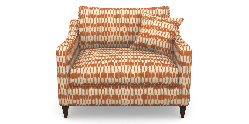 Product photograph of Rye Snuggler In V A Brompton Collection - Ikat - Terracotta from Sofas and Stuff Limited