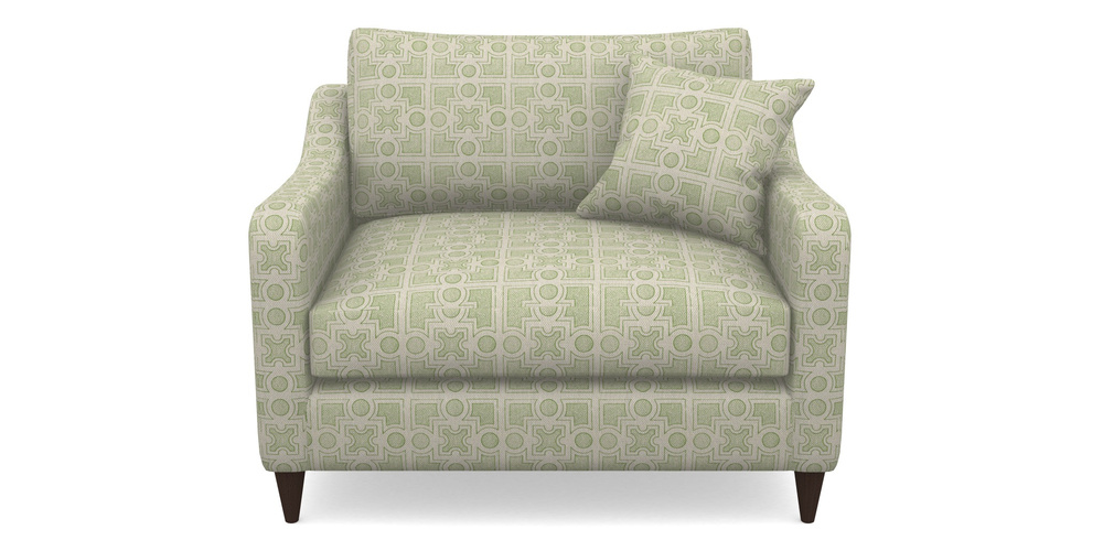 Product photograph of Rye Snuggler In Rhs Collection - Small Knot Garden Cotton Weave - Green from Sofas and Stuff Limited