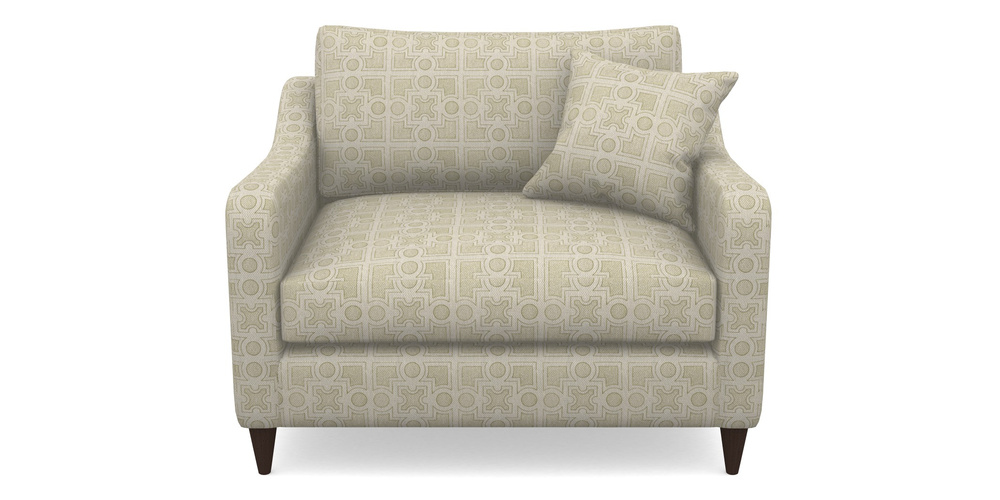 Product photograph of Rye Snuggler In Rhs Collection - Small Knot Garden Cotton Weave - Olive from Sofas and Stuff Limited