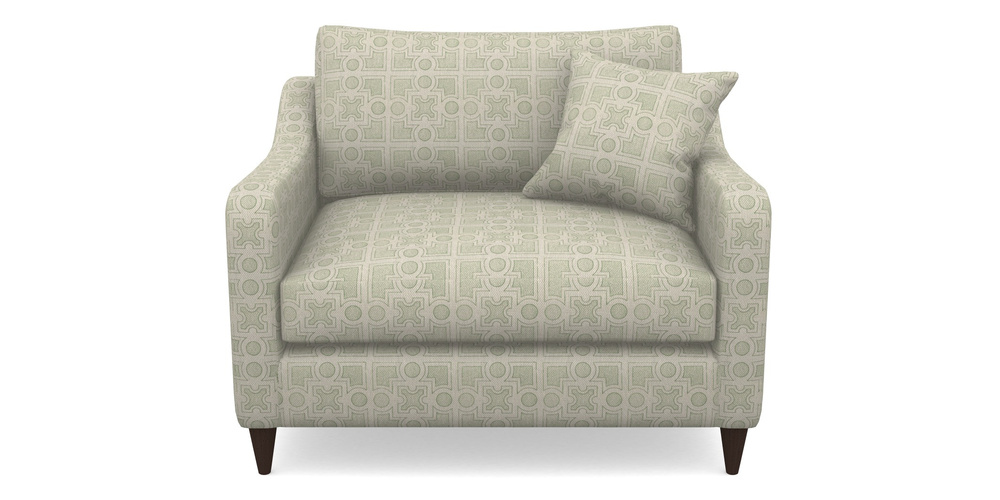 Product photograph of Rye Snuggler In Rhs Collection - Small Knot Garden Cotton Weave - Pistachio from Sofas and Stuff Limited