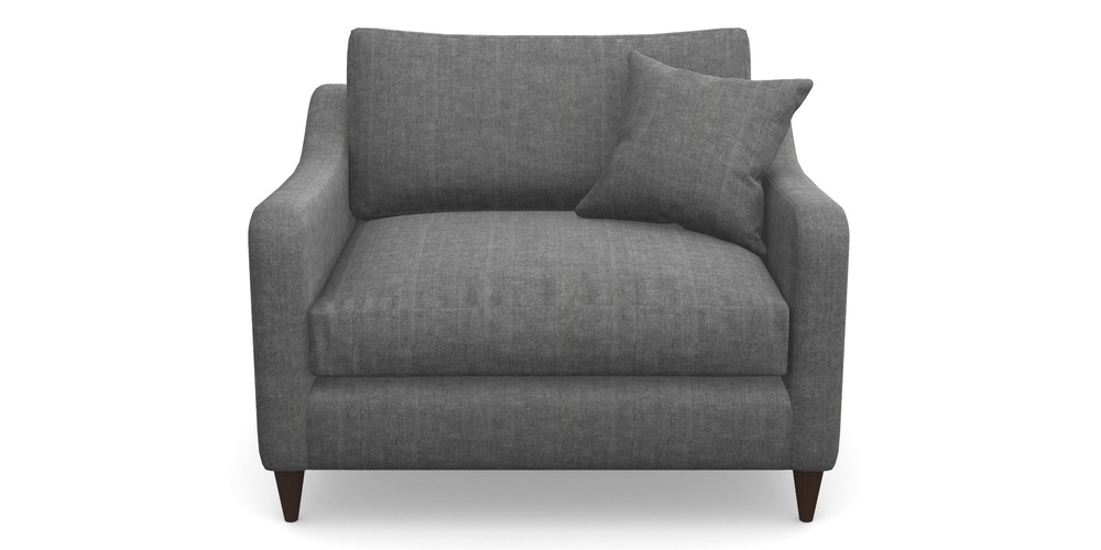 Product photograph of Rye Snuggler In Super Soft Velvet - Steel from Sofas and Stuff Limited