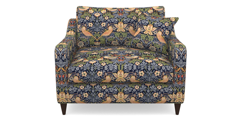 Product photograph of Rye Snuggler In William Morris Collection - Strawberry Thief - Indigo Mineral from Sofas and Stuff Limited