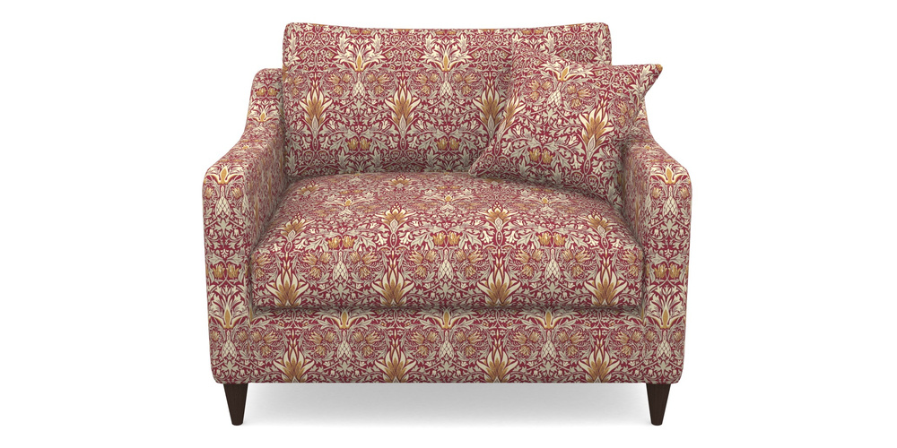 Product photograph of Rye Snuggler In William Morris Collection - Snakeshead - Claret Gold from Sofas and Stuff Limited