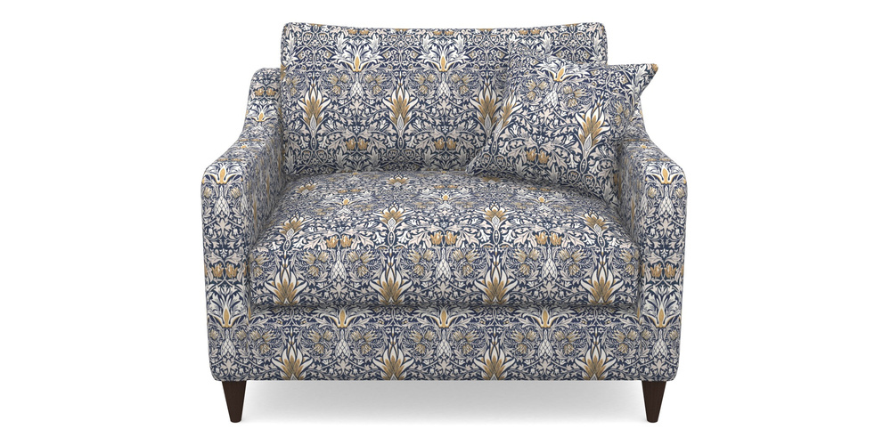 Product photograph of Rye Snuggler In William Morris Collection - Snakeshead - Indigo Hemp from Sofas and Stuff Limited