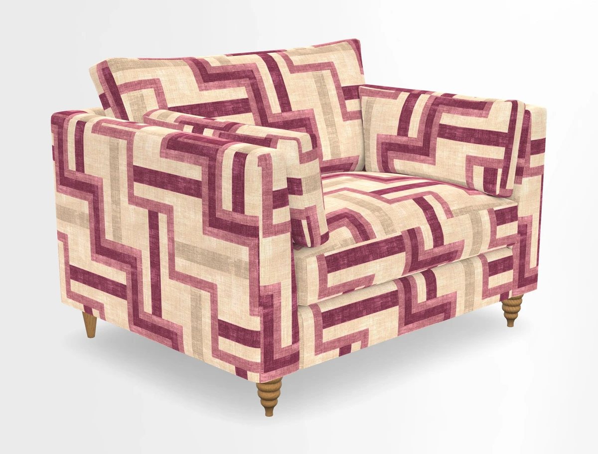 Saltdean snuggler in Linwood Tango Velvet Rosewood