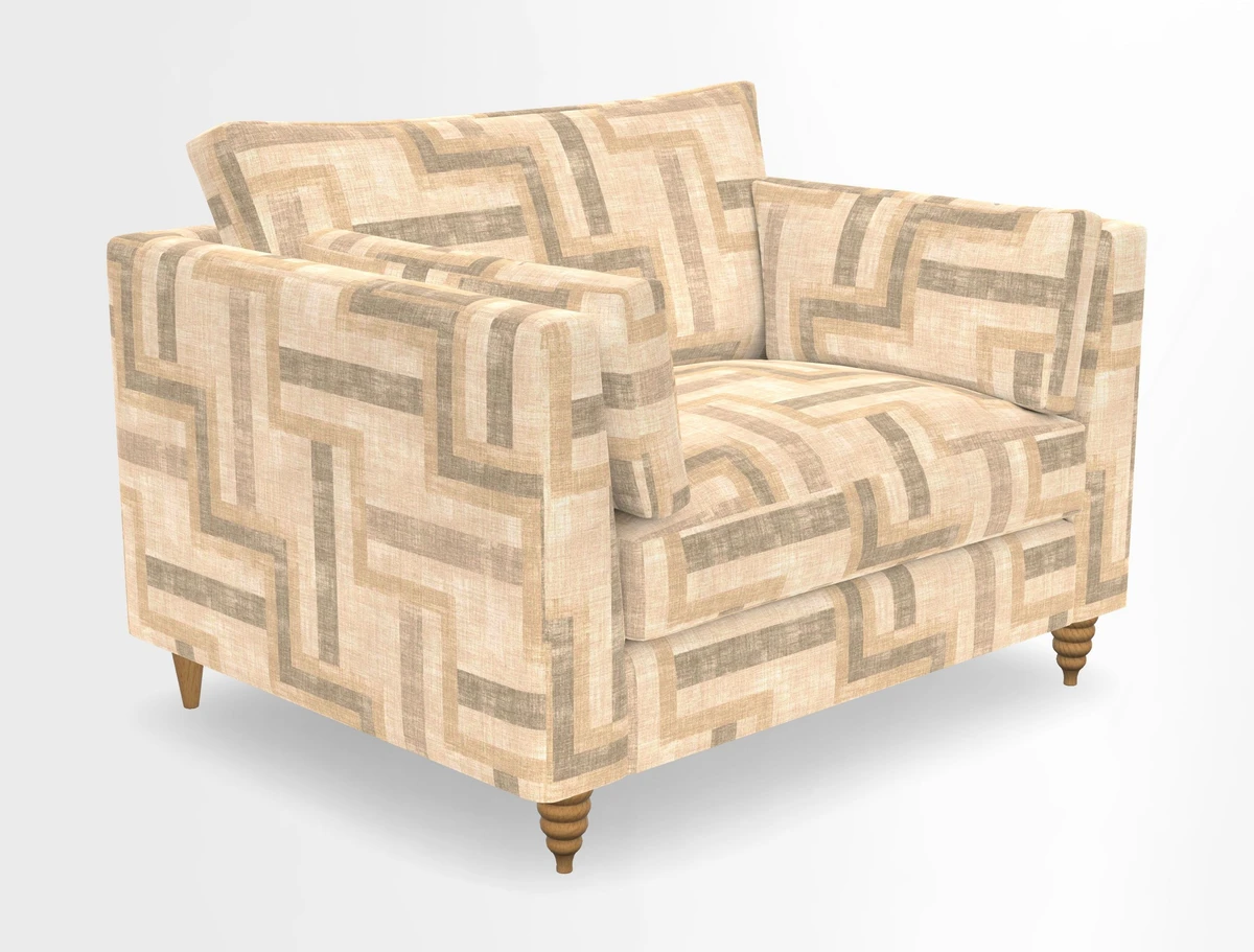 Saltdean snuggler in Linwood Tango Velvet Rosewood