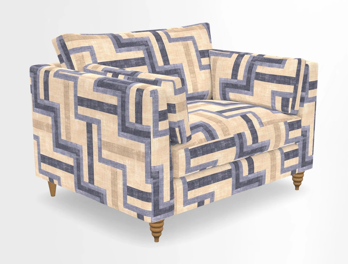 Saltdean snuggler in Linwood Tango Velvet Rosewood