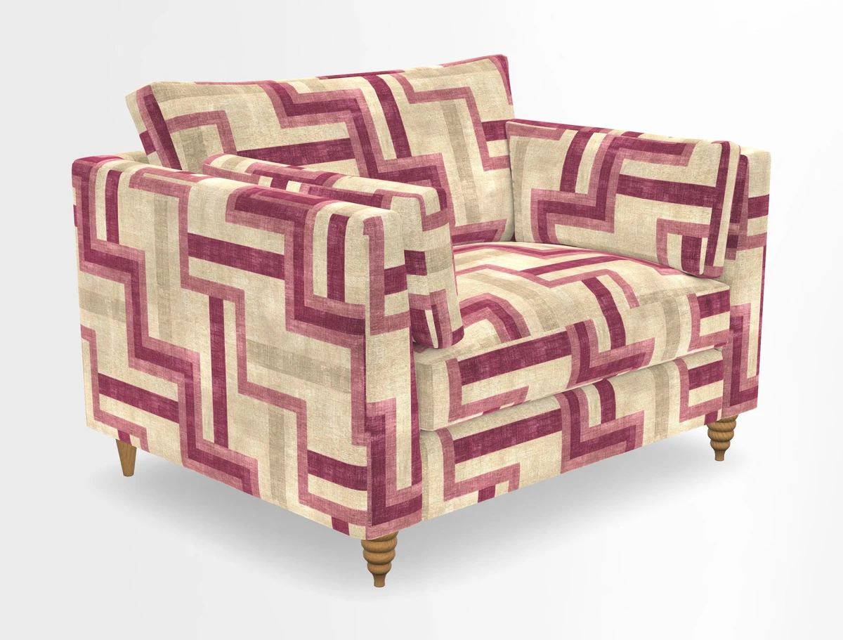 Saltdean snuggler in Linwood Tango Velvet Rosewood