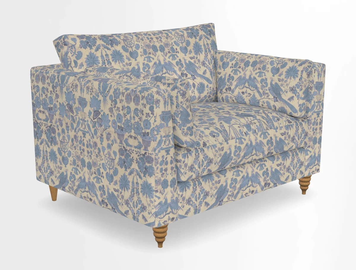 Saltdean snuggler in Linwood Tango Velvet Rosewood