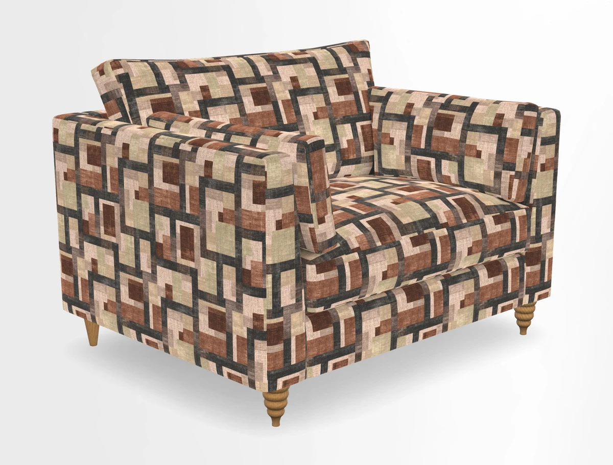 Saltdean snuggler in Linwood Tango Velvet Rosewood