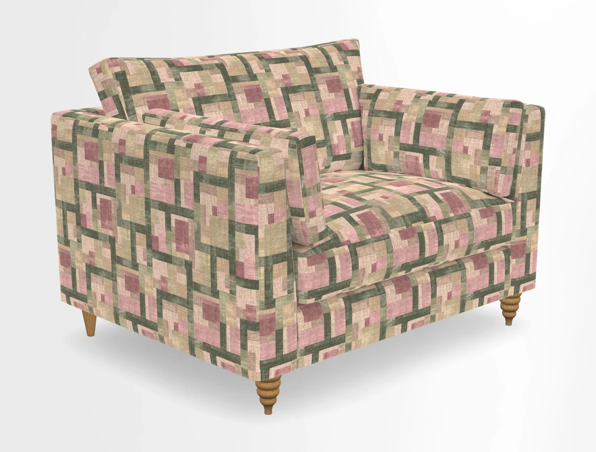 Saltdean snuggler in Linwood Tango Velvet Rosewood