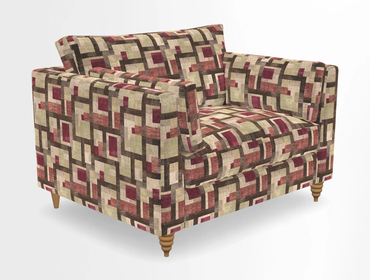 Saltdean snuggler in Linwood Tango Velvet Rosewood