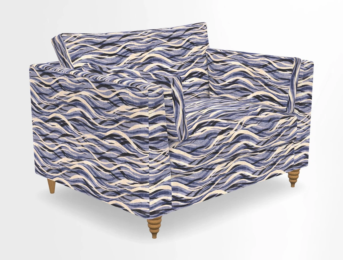 Saltdean snuggler in Linwood Tango Velvet Rosewood